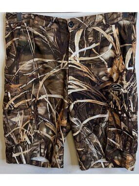 DRAKE Camo Camouflage Cargo Duck Hunting Shorts Men's Size MEDIUM